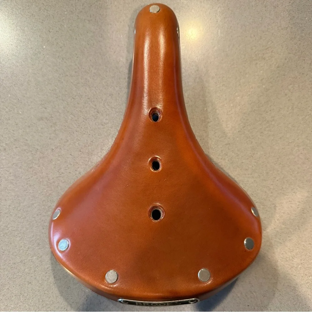 Brooks Honey Leather Bicycle Saddle - Picture 3 of 9